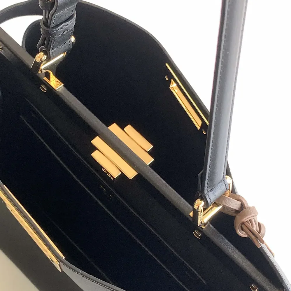 Fendi Peekaboo Soft Large Black Leather Bag for Women Fendi Peekaboo Soft Large Black Leather Bag for Women