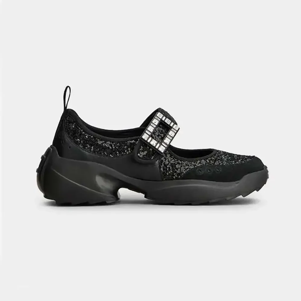 Roger Vivier Viv' On The Run Mary Janes With Sequins Black for Women
