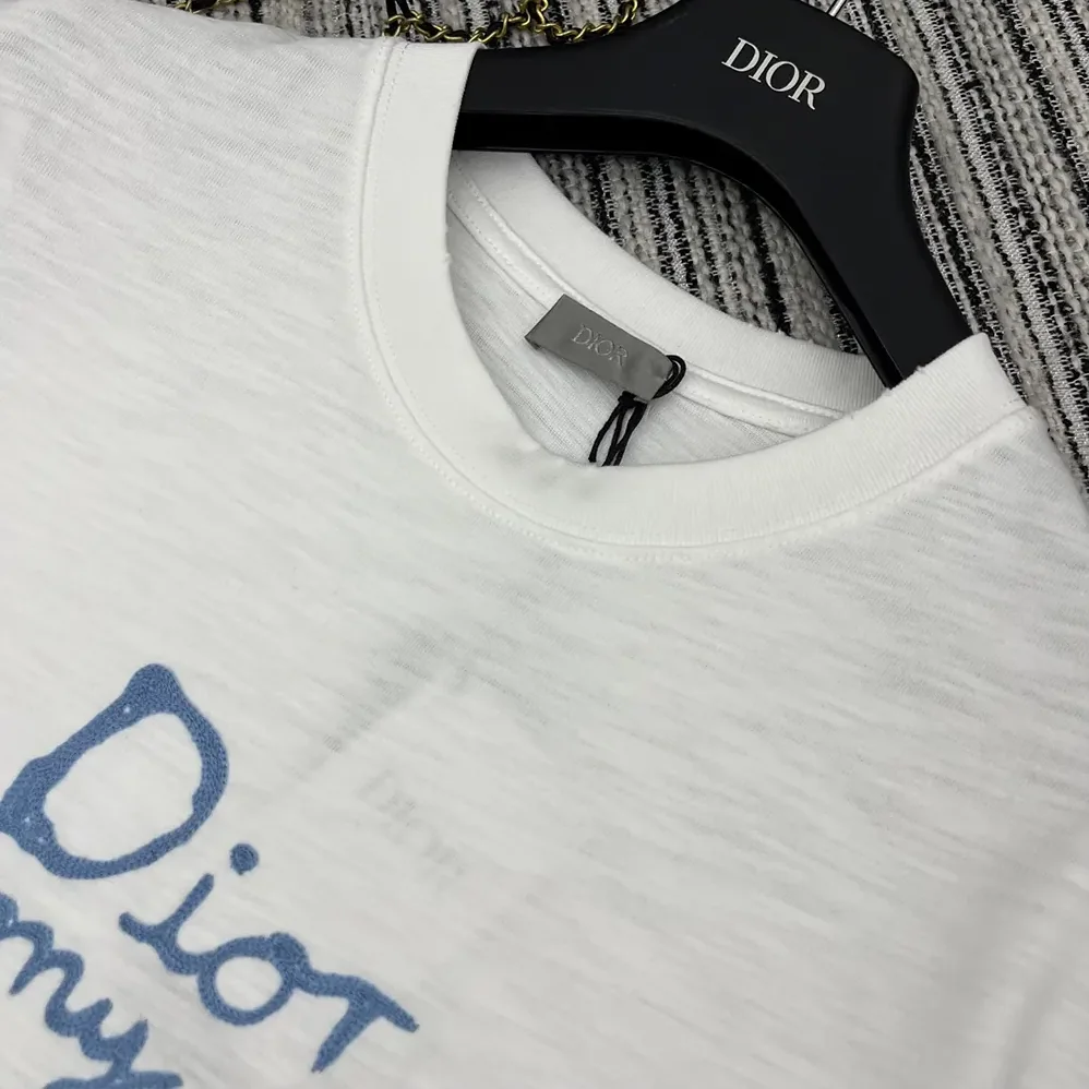 Dior DIOR AND HYLTON NEL T-Shirt Relaxed Fit White Cotton Jersey for Women