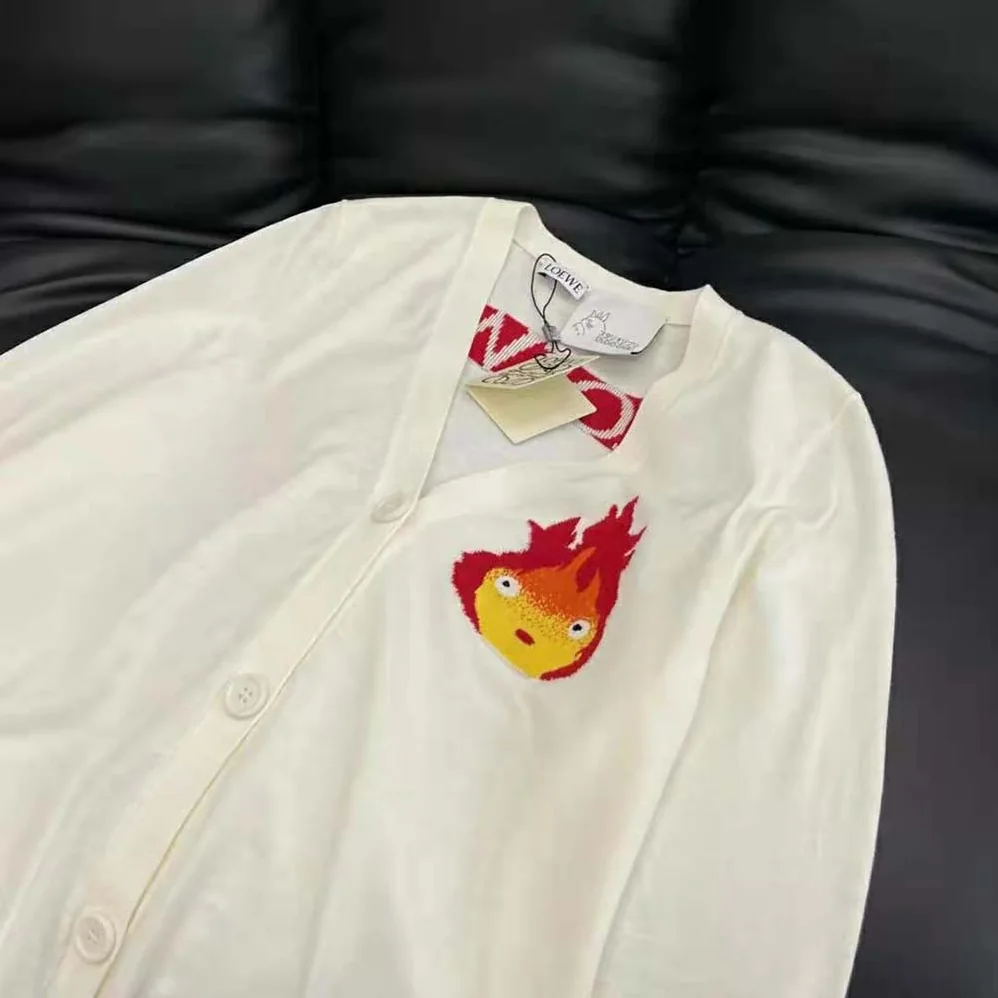 Loewe Calcifer Cardigan in Wool for Women in White