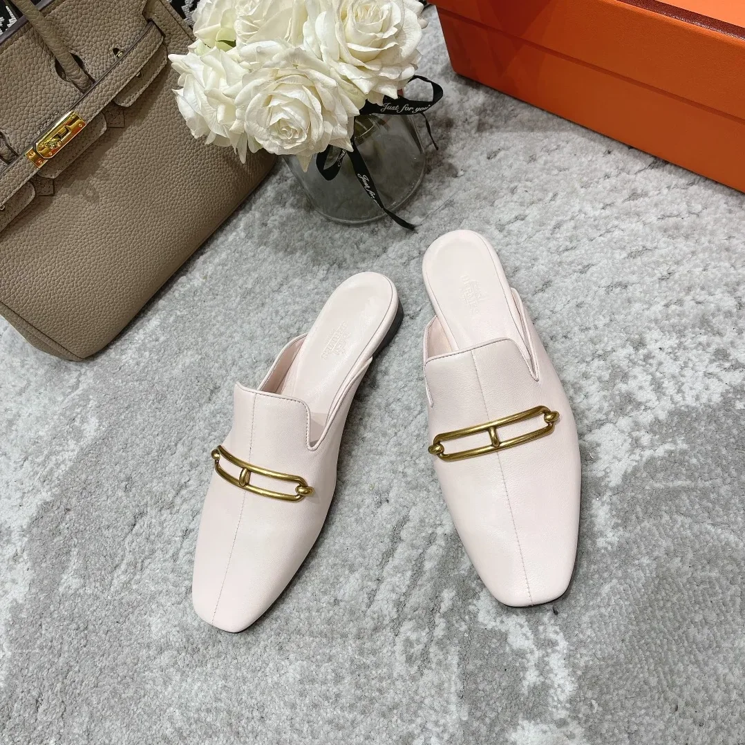 Hermes Esmee Mule Cream
