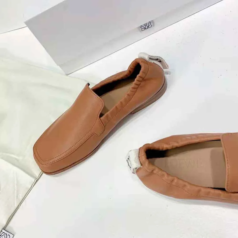 Loewe Elasticated Loafer in Calf for Women in Brown Loewe Elasticated Loafer in Calf for Women in Brown