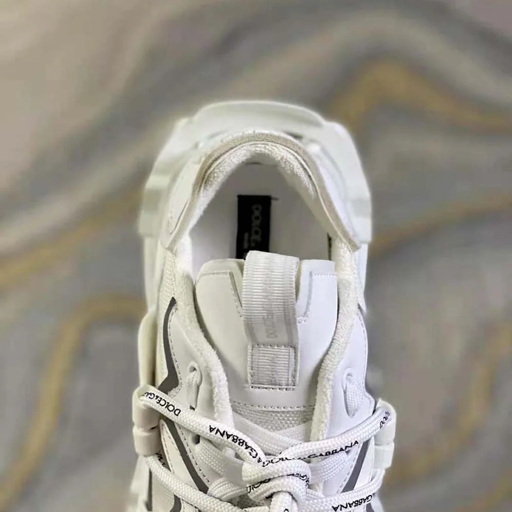 Dolce Gabbana D&G Mixed-Materials Space Sneakers for Unisex in White Dolce Gabbana D&G Mixed-Materials Space Sneakers for Unisex in White