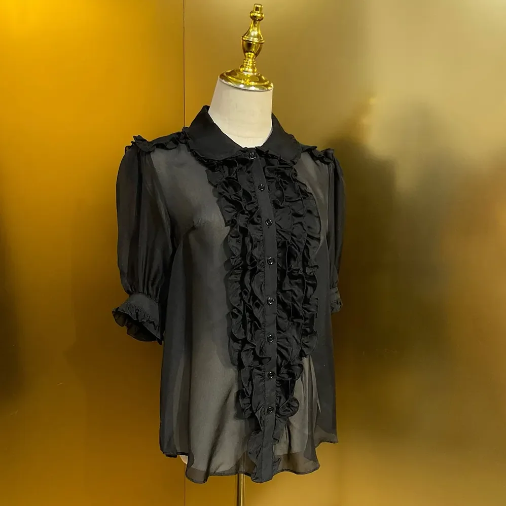 Dolce Gabbana D&G Chiffon Shirt for Women in Black Dolce Gabbana D&G Chiffon Shirt for Women in Black