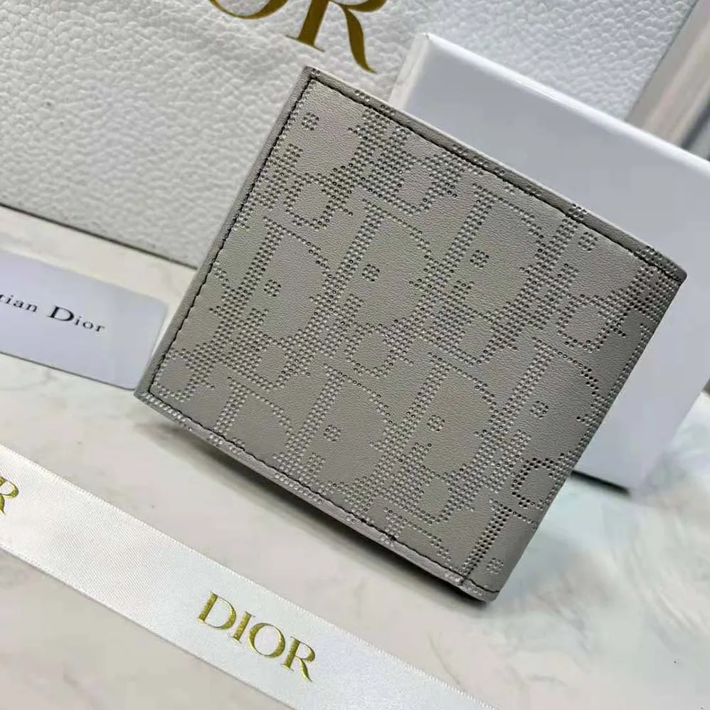 Dior Wallet Gray Dior Oblique Galaxy Leather for Men Dior Wallet Gray Dior Oblique Galaxy Leather for Men
