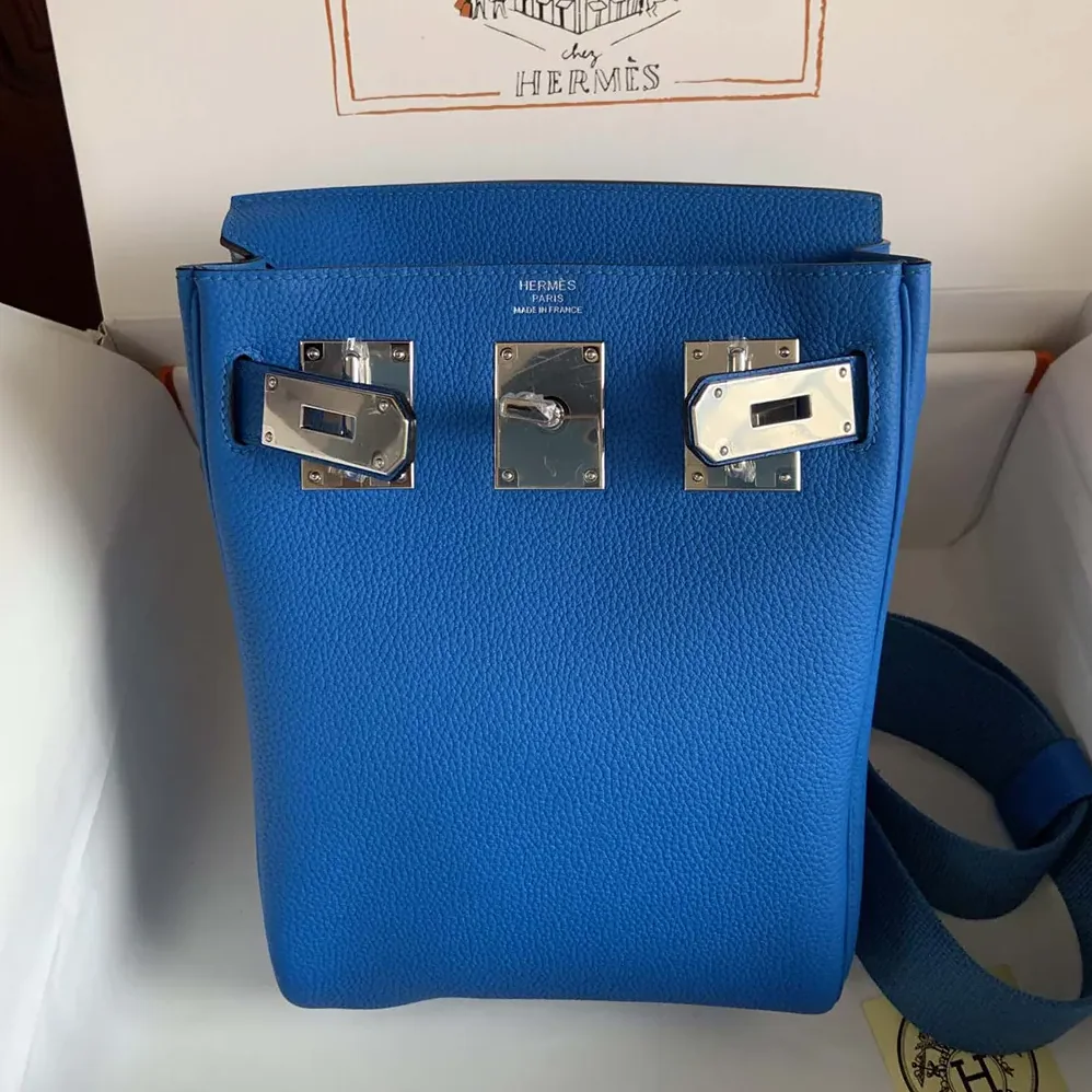 Hermes Hac A Dos PM Backpack for Unisex in Blue