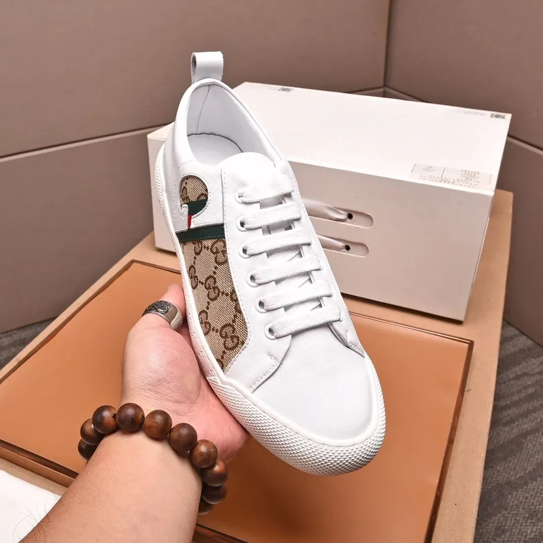 Gucci GG Sneaker With Web White And Beige for Men