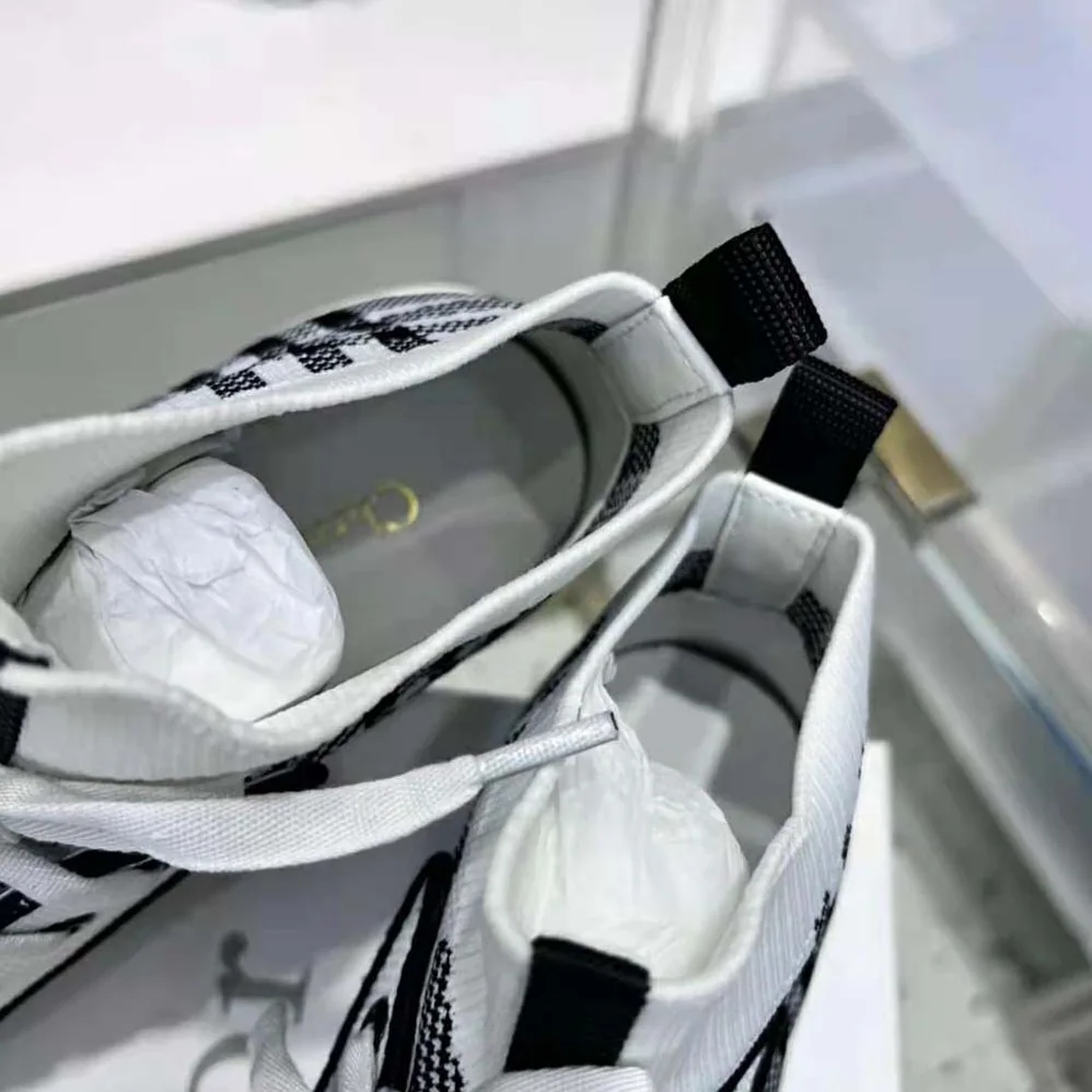Dior Walk'N'Dior Sneaker Black and White Check'n'Dior Technical Mesh for Women