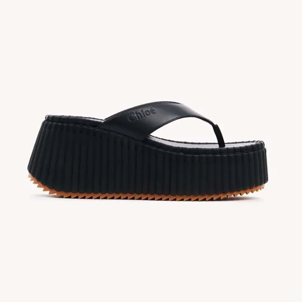 Chloe Nama Wedge Slide for Women in Black