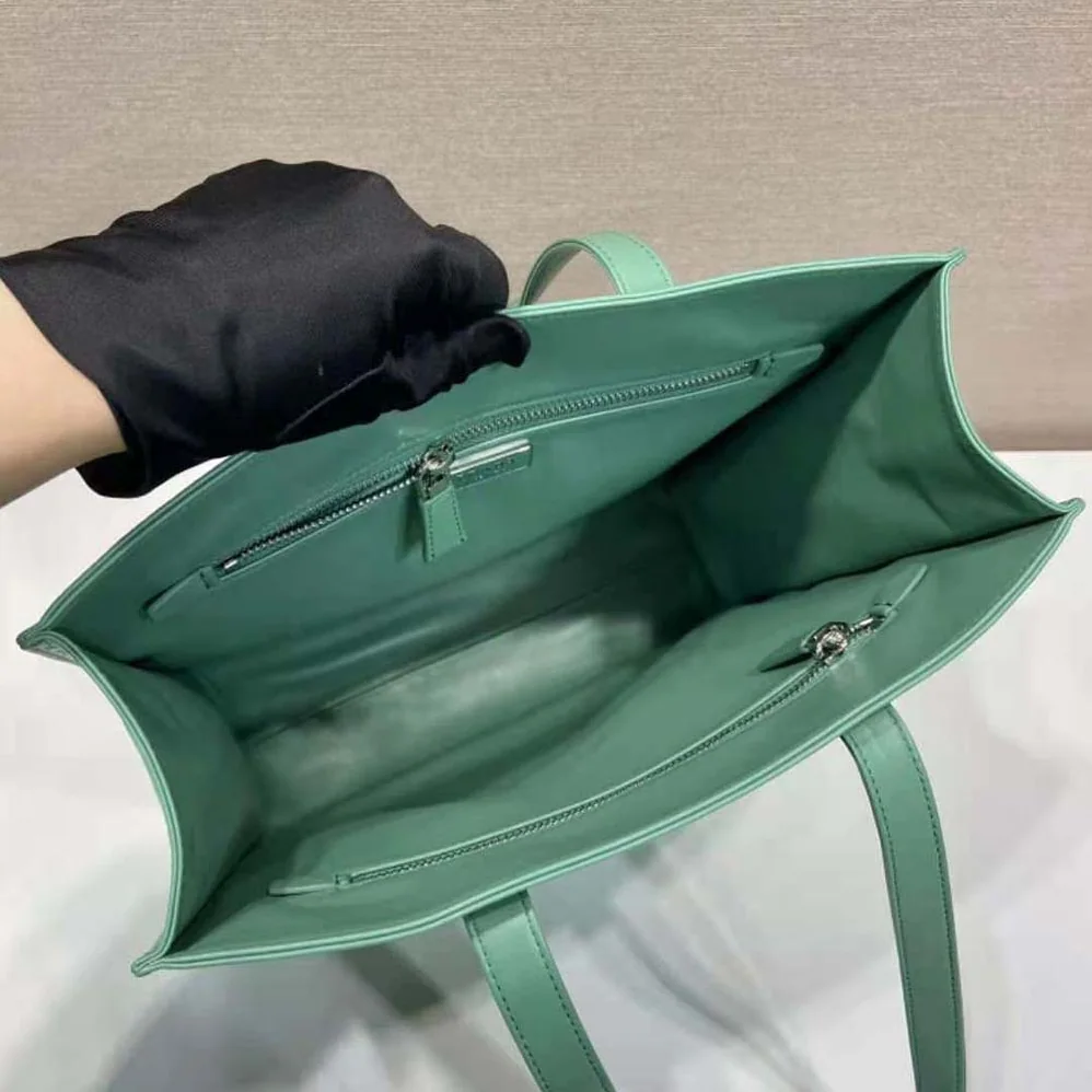 Prada Small Antique Nappa Leather Tote for Women in Green