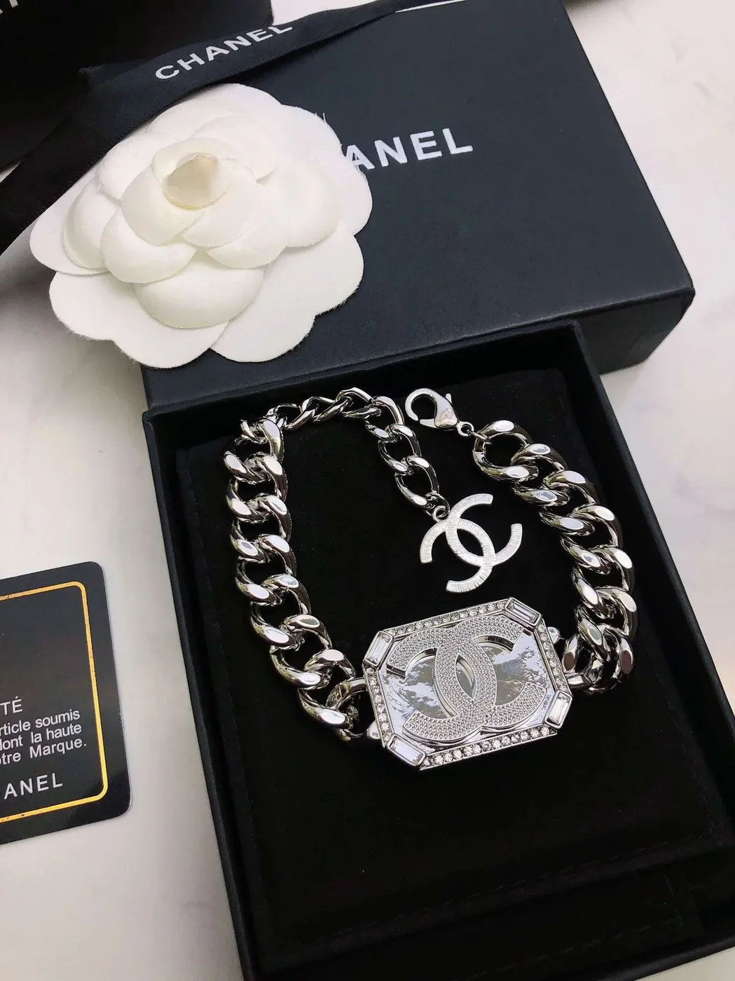 Chanel Perfume Bracelet Silver