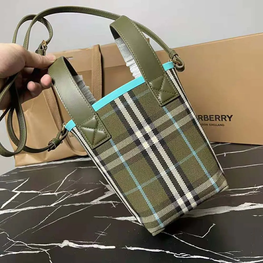 Burberry Mini London Tote Bag for Women in Blue Burberry Mini London Tote Bag for Women in Blue