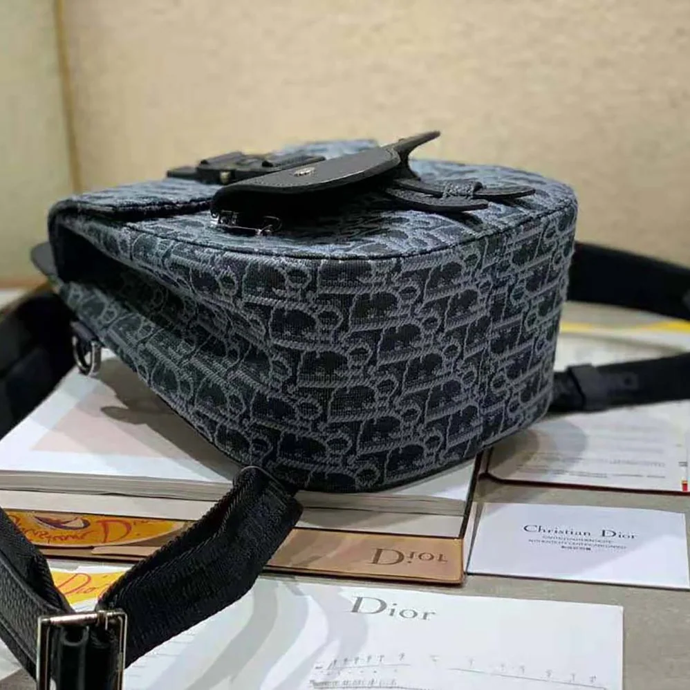 Dior Mini Saddle Backpack Dior Oblique Jacquard for Men in Black Dior Mini Saddle Backpack Dior Oblique Jacquard for Men in Black