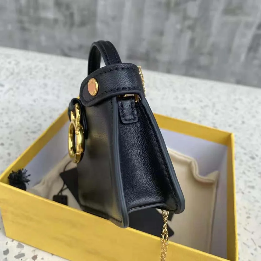 Fendi Pico Peekaboo Charm Light Nappa Leather Charm for Women in Black Fendi Pico Peekaboo Charm Light Nappa Leather Charm for Women in Black