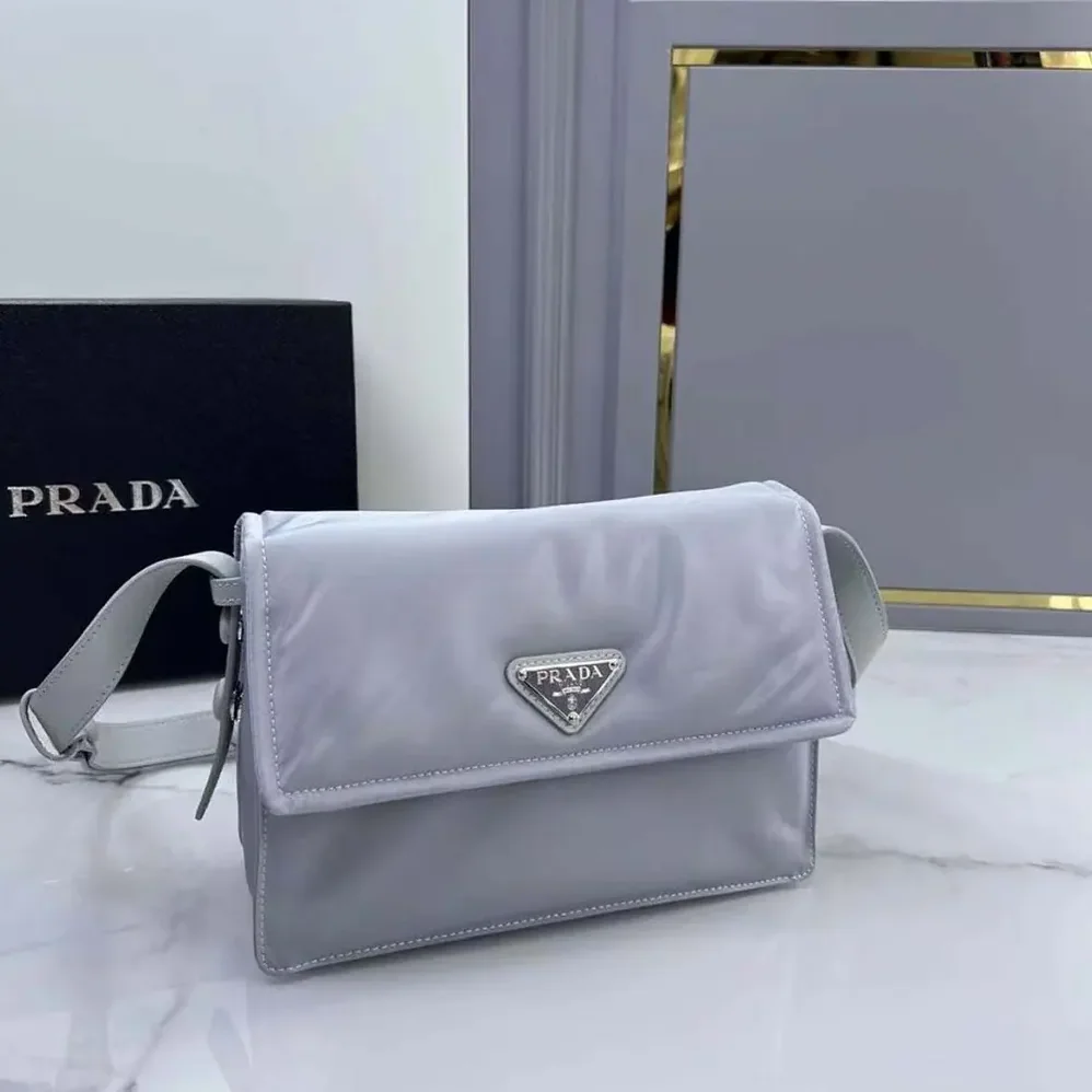 Prada Small Padded Re-Nylon Shoulder Bag for Women in Blue Prada Small Padded Re-Nylon Shoulder Bag for Women in Blue