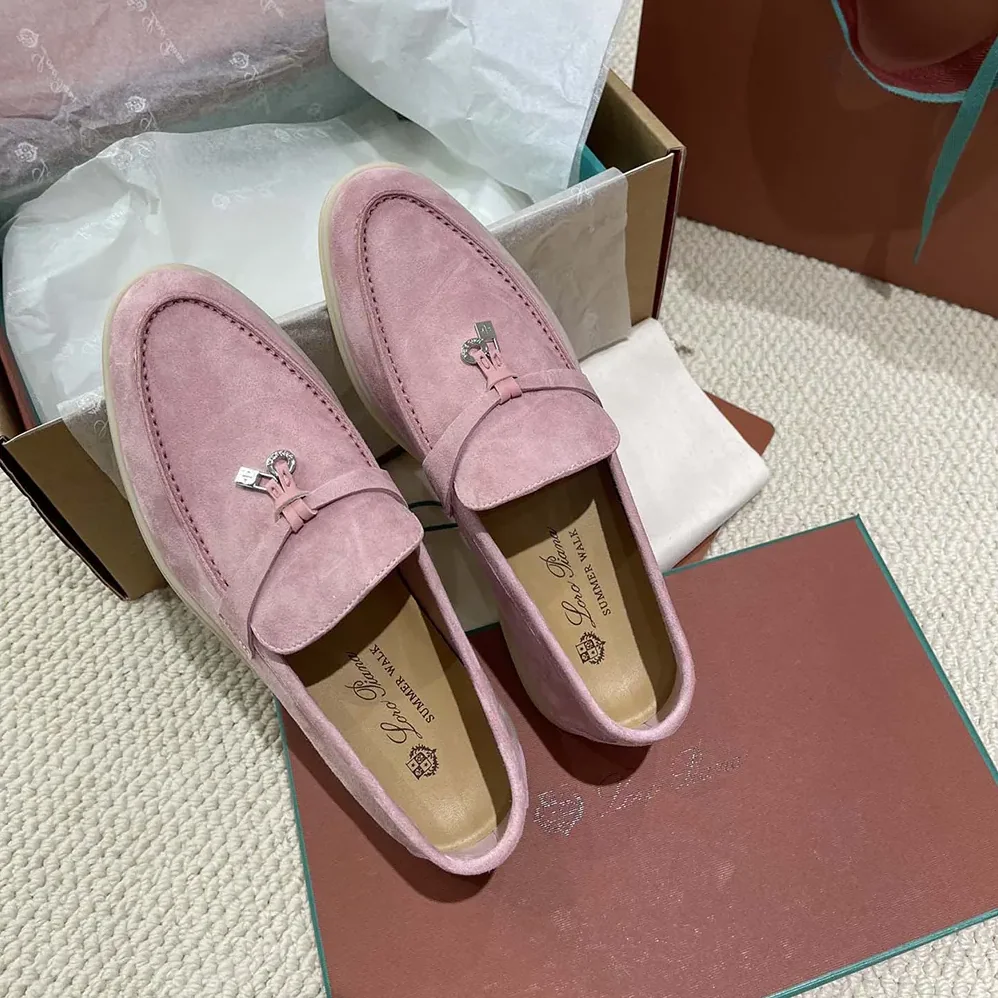 Loro Piana Summer Charms Walk Loafers for Unisex in Pink