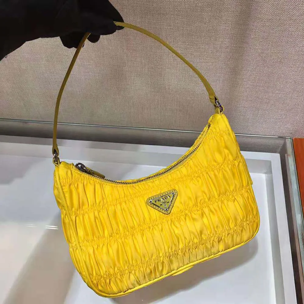 Prada Nylon and Saffiano Leather Mini Bag for Women in Yellow