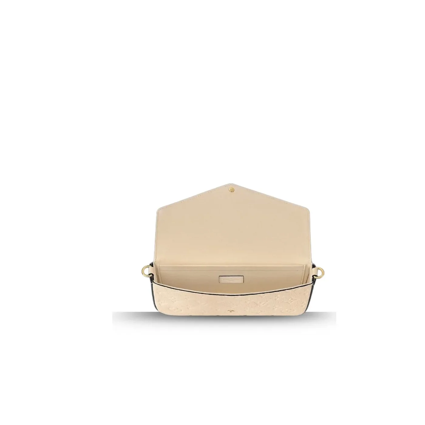 Louis Vuitton Pochette Felicie Shoulder Bag / Cream Monogram Empreinte Gold Hardware