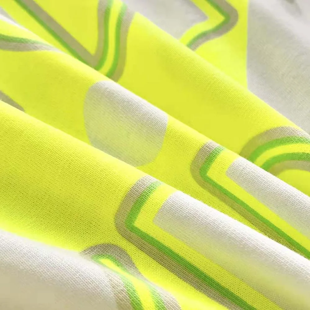 Dior Vibe T-shirt Ecru and Fluorescent Yellow Cotton and Linen Jersey for Women Dior Vibe T-shirt Ecru and Fluorescent Yellow Cotton and Linen Jersey for Women