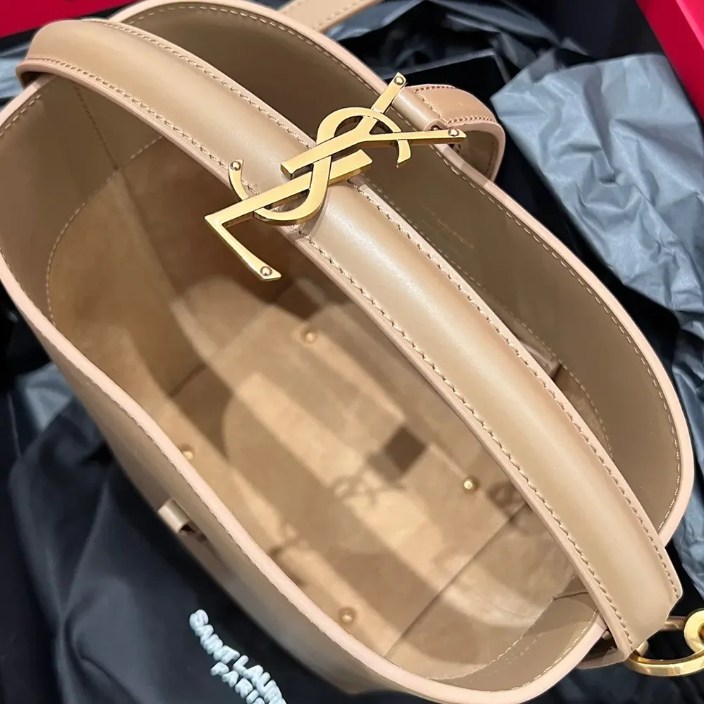 Saint Laurent YSL Le 37 Mini in Shiny Leather for Women in Brown