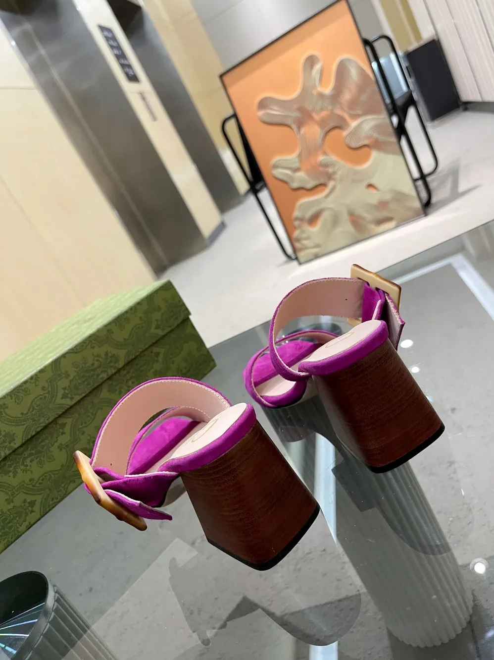 Gucci Sandal With Bamboo Buckle Purple for Women Gucci Sandal With Bamboo Buckle Purple for Women