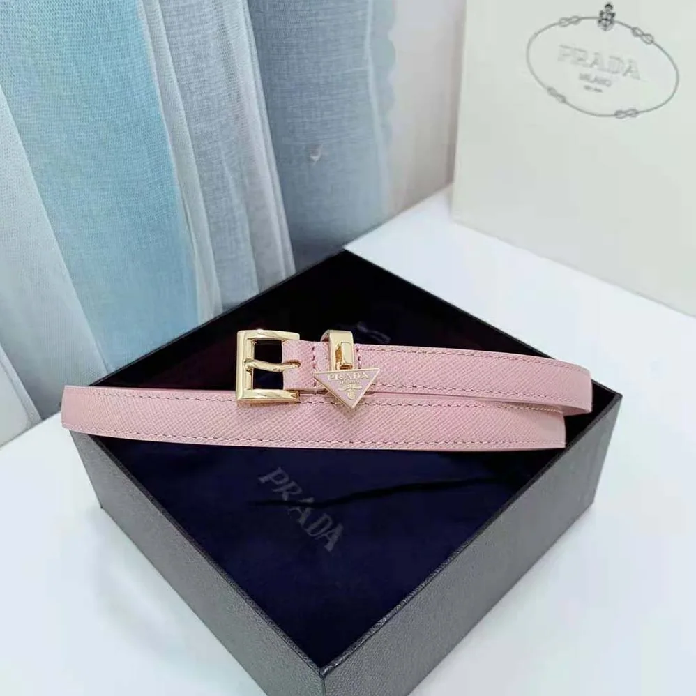 Prada Saffiano Leather Belt for Women in Pink