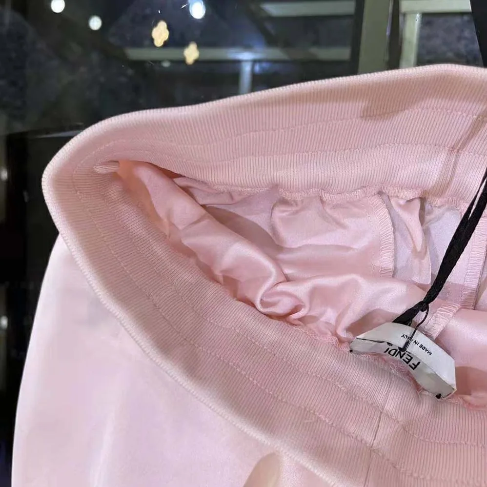 Fendi Jumpsuit Pink Satin Sweatshirt and Pants for Women Fendi Jumpsuit Pink Satin Sweatshirt and Pants for Women