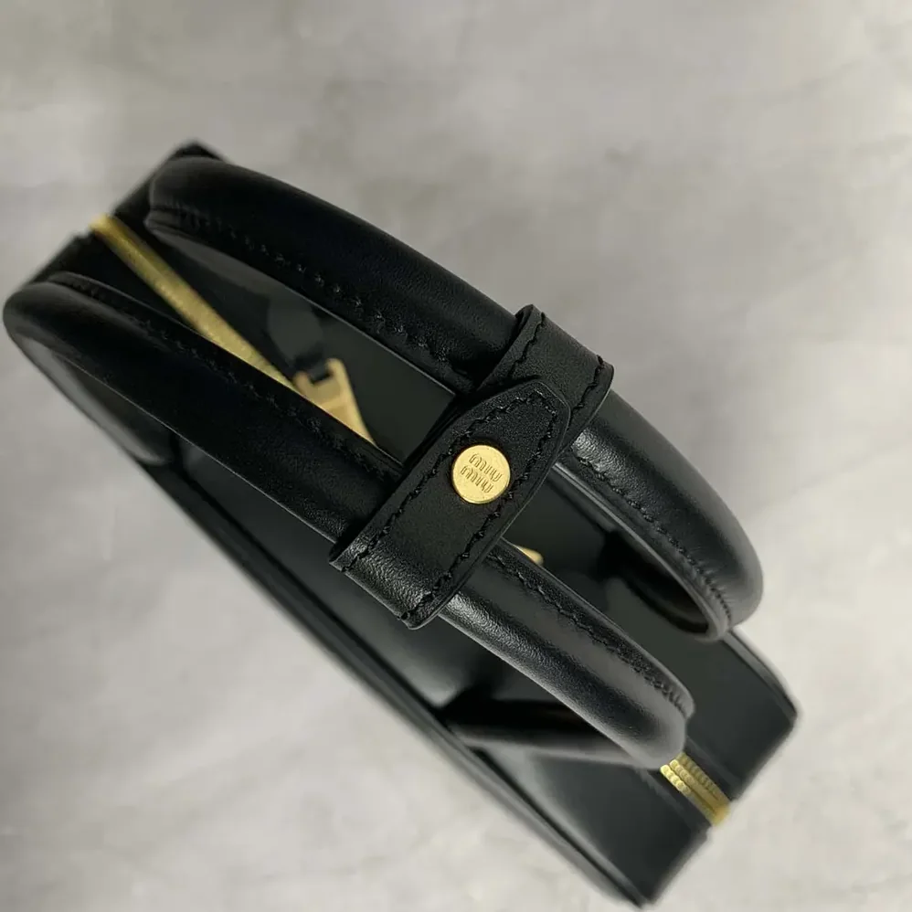 Miu Miu Beau Leather Top-handle Bag for Women in Black Miu Miu Beau Leather Top-handle Bag for Women in Black