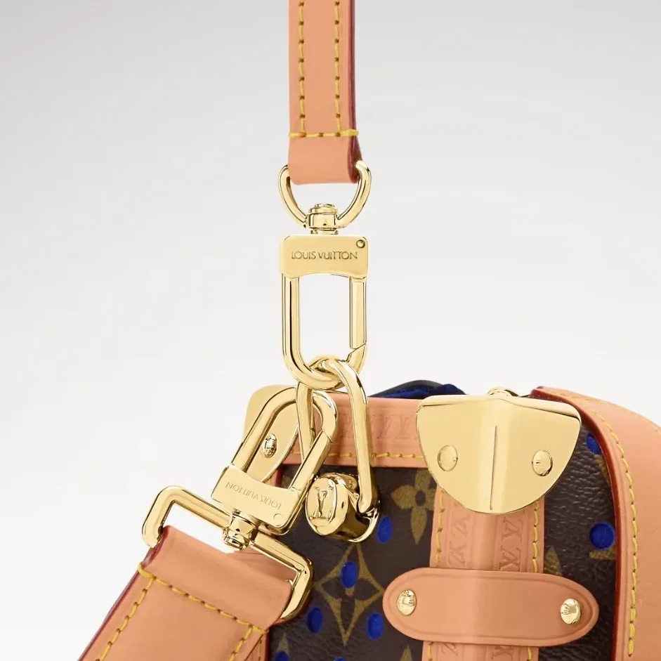 Louis Vuitton Side Trunk MM Shoulder Bag / Neon Wave Blue Gold Hardware