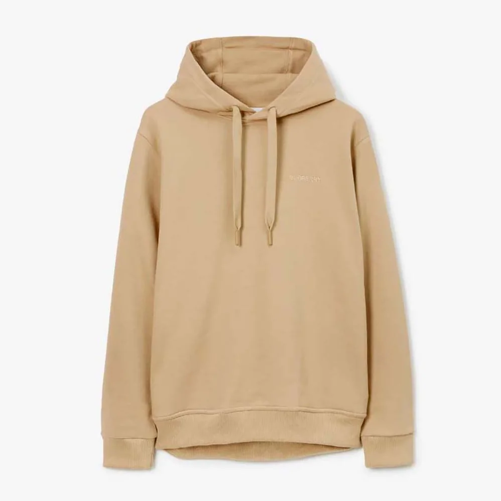 Burberry Check EKD Cotton Hoodie for Men in Beige
