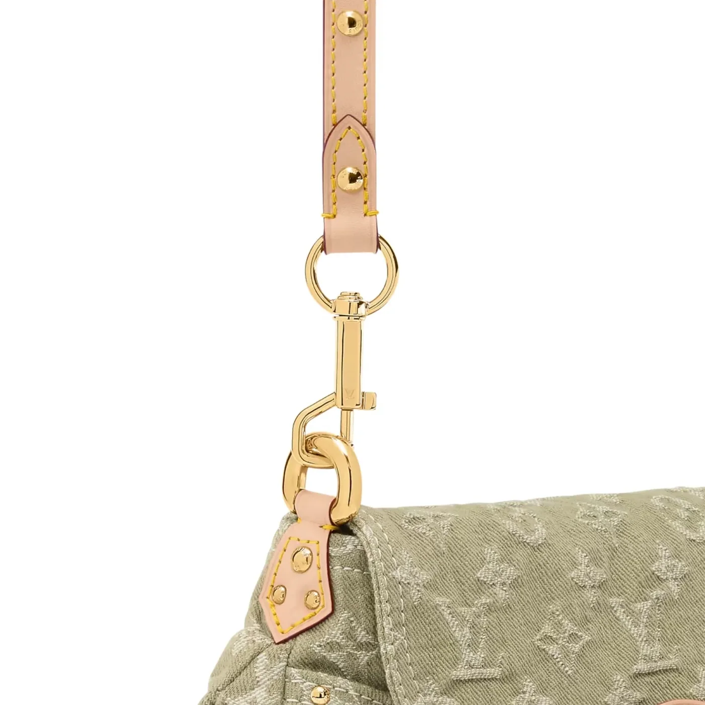 Louis Vuitton Sunset Shoulder Bag in Khaki Denim Gold Hardware