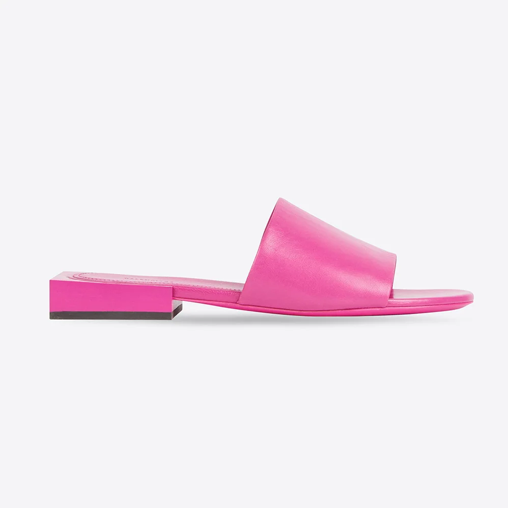 Balenciaga Box Mule in Pink Shiny Smooth Sheepskin for Women