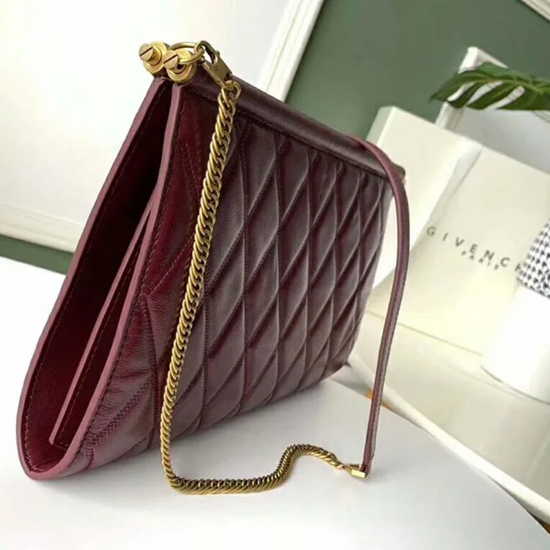 Givenchy Medium Gem Bag In Diamond Quilted Leather for Women in Maroon