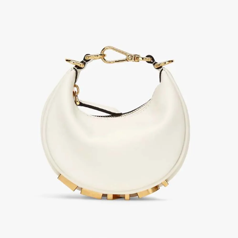 Fendi Nano Fendigraphy White Leather Charm for Women