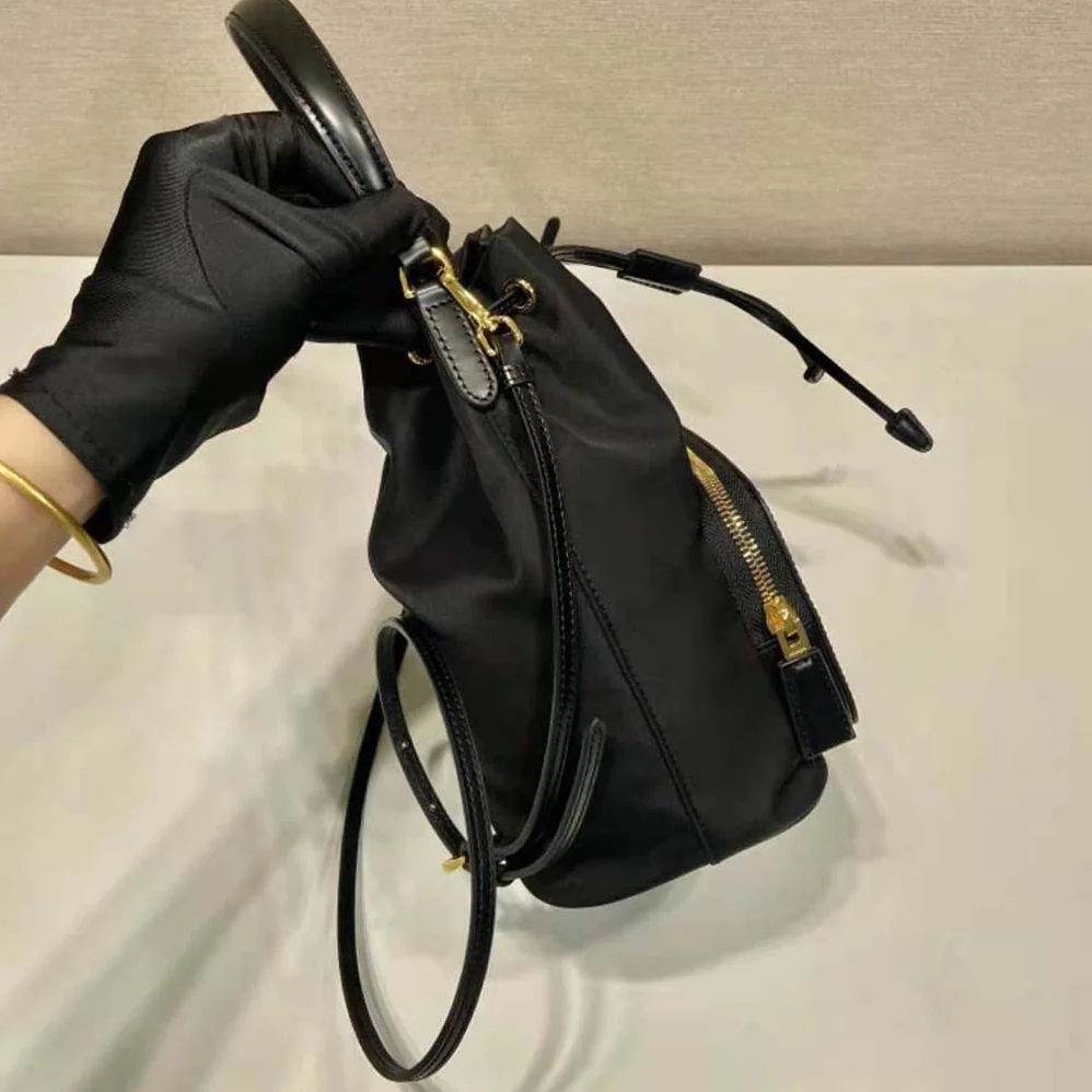 Prada Re-Nylon and Brushed Leather Bag for Women in Black