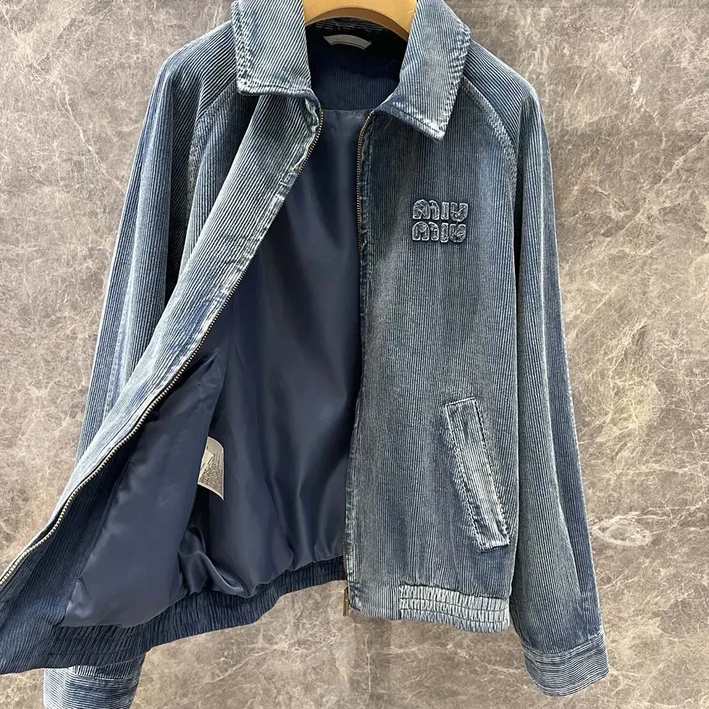 Miu Miu Washed Corduroy Blouson Jacket for Women