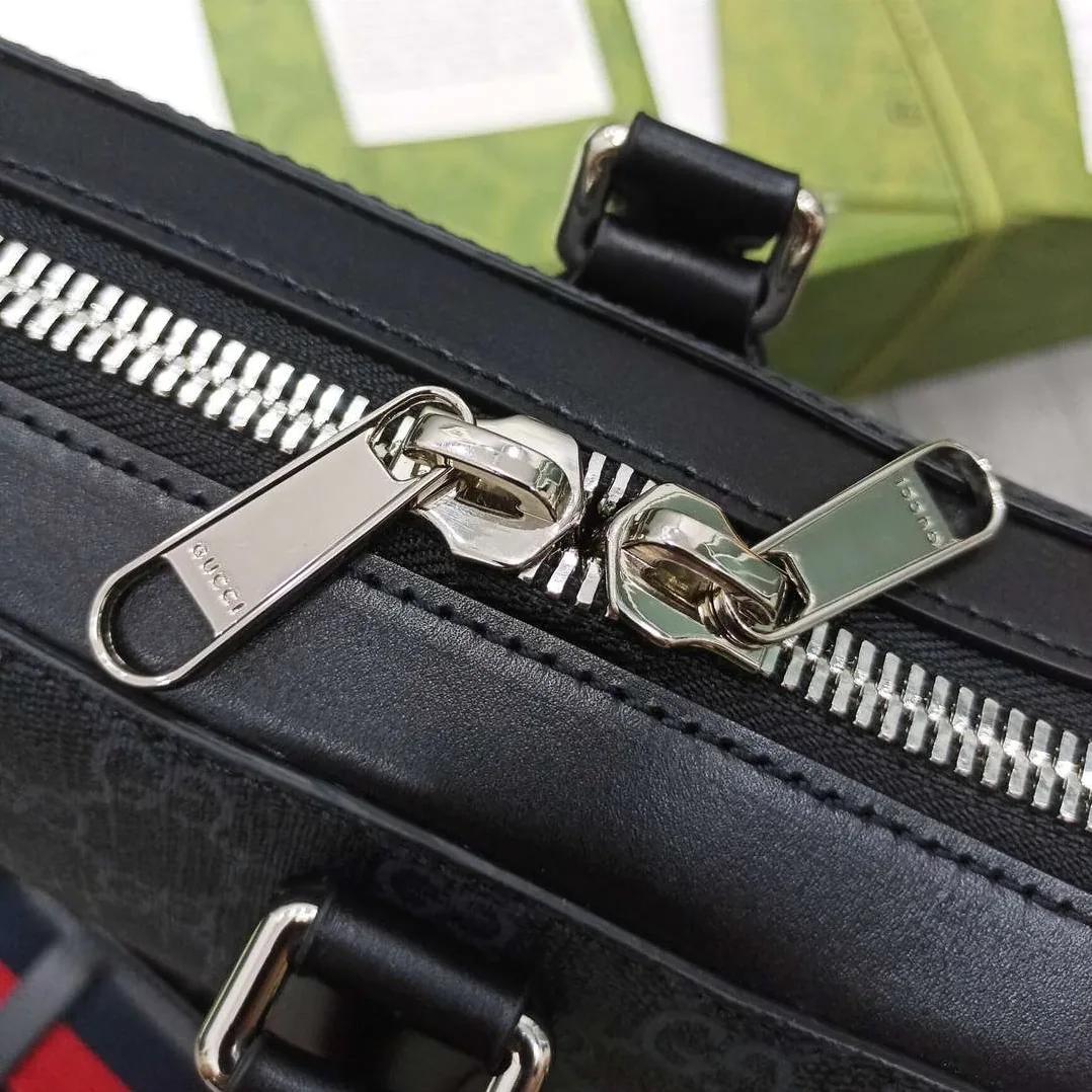 Gucci Black Briefcase GG Grey /