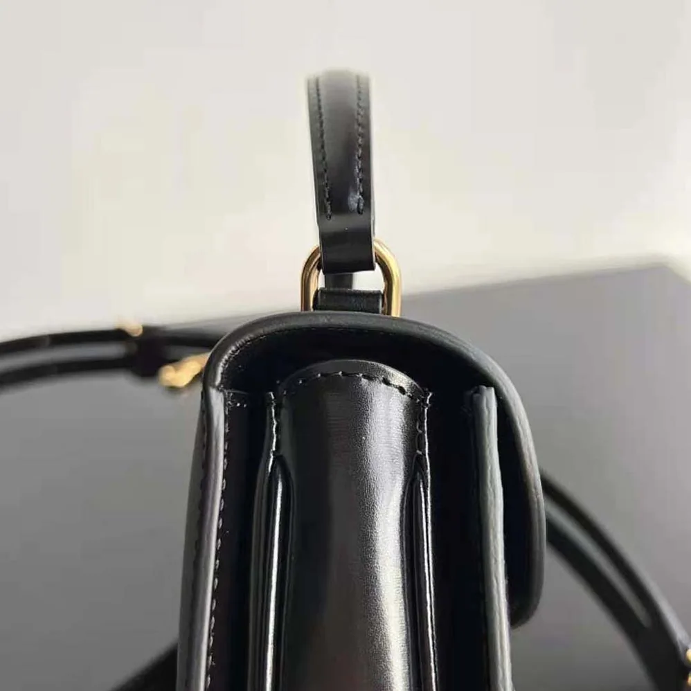 Celine Mini Besace Triomphe in Shiny Calfskin for Women in Black Celine Mini Besace Triomphe in Shiny Calfskin for Women in Black