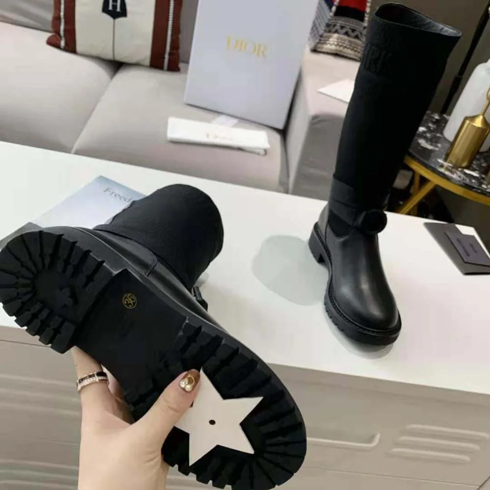 Dior D-Major Boot Black Technical Fabric and Calfskin for Women