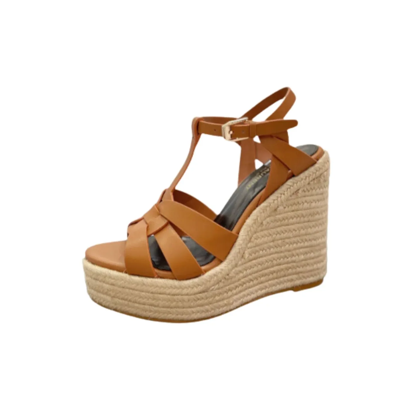 Saint Laurent Tribute Espadrilles In Smooth Brown Saint Laurent Tribute Espadrilles In Smooth Brown
