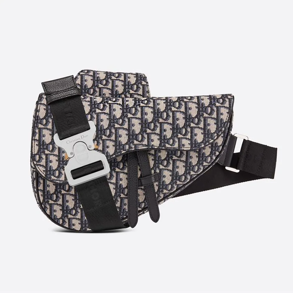 Dior Saddle Bag Beige and Black Dior Oblique Jacquard for Men Dior Saddle Bag Beige and Black Dior Oblique Jacquard for Men