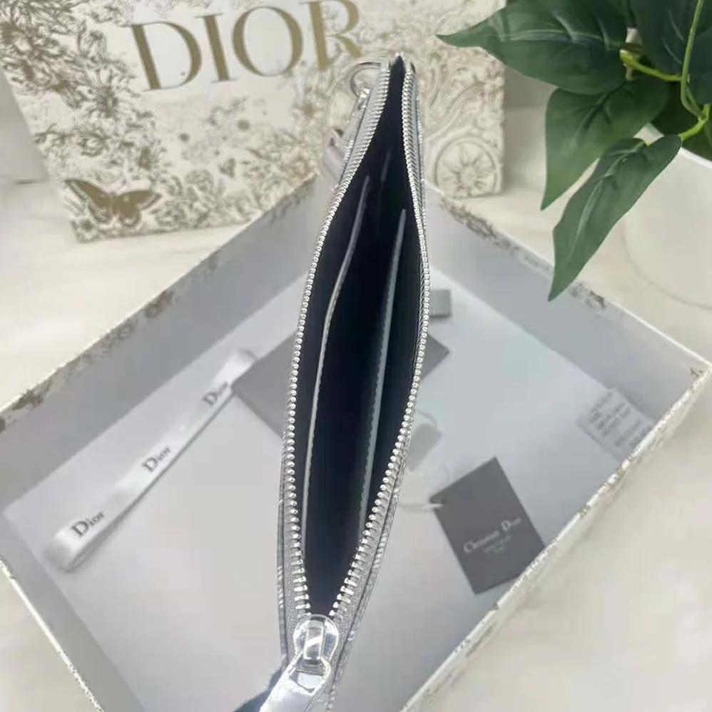 Dior A5 Pouch Dior Gray CD Diamond Canvas for Men