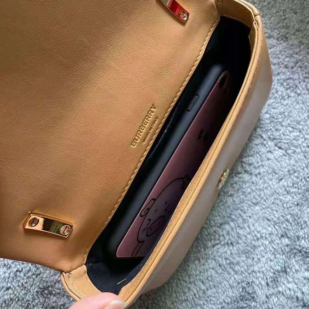 Burberry Mini Quilted Lambskin Lola Bag for Women in Sandy Burberry Mini Quilted Lambskin Lola Bag for Women in Sandy