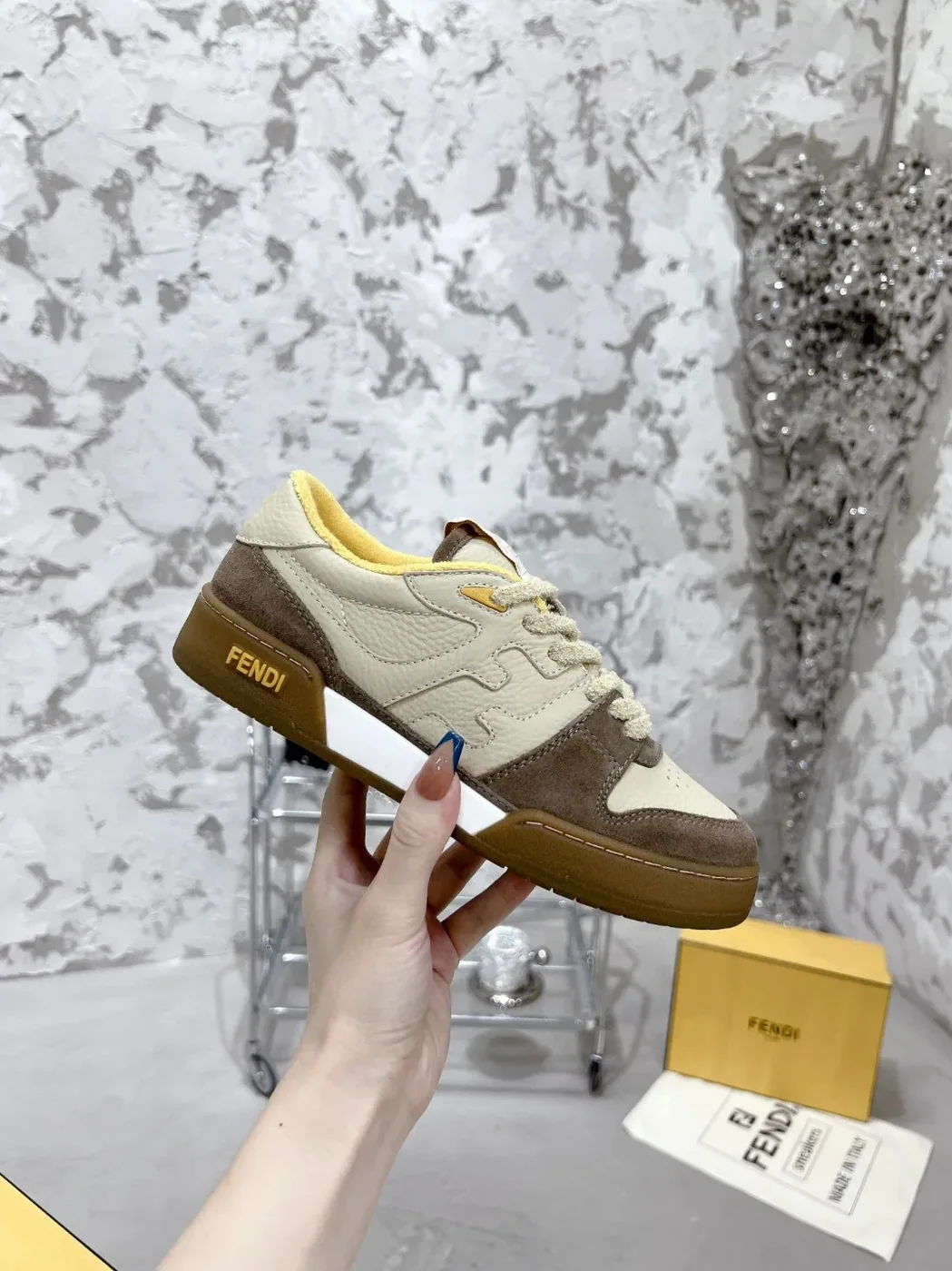 Fendi FD Fendi Match Low Tops Sneakers Brown 7E1493AHH2F1FHU