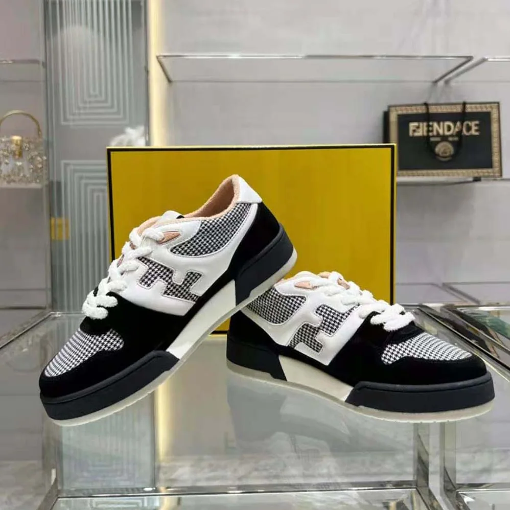Fendi Match Low Tops in Black Suede for Women Fendi Match Low Tops in Black Suede for Women