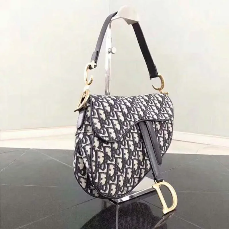 Dior Saddle Bag in Blue Canvas for Women Dior Saddle Bag in Blue Canvas for Women