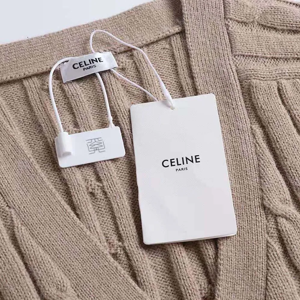 Celine Cable-knit Triomphe Cardigan in Cashmere for Women