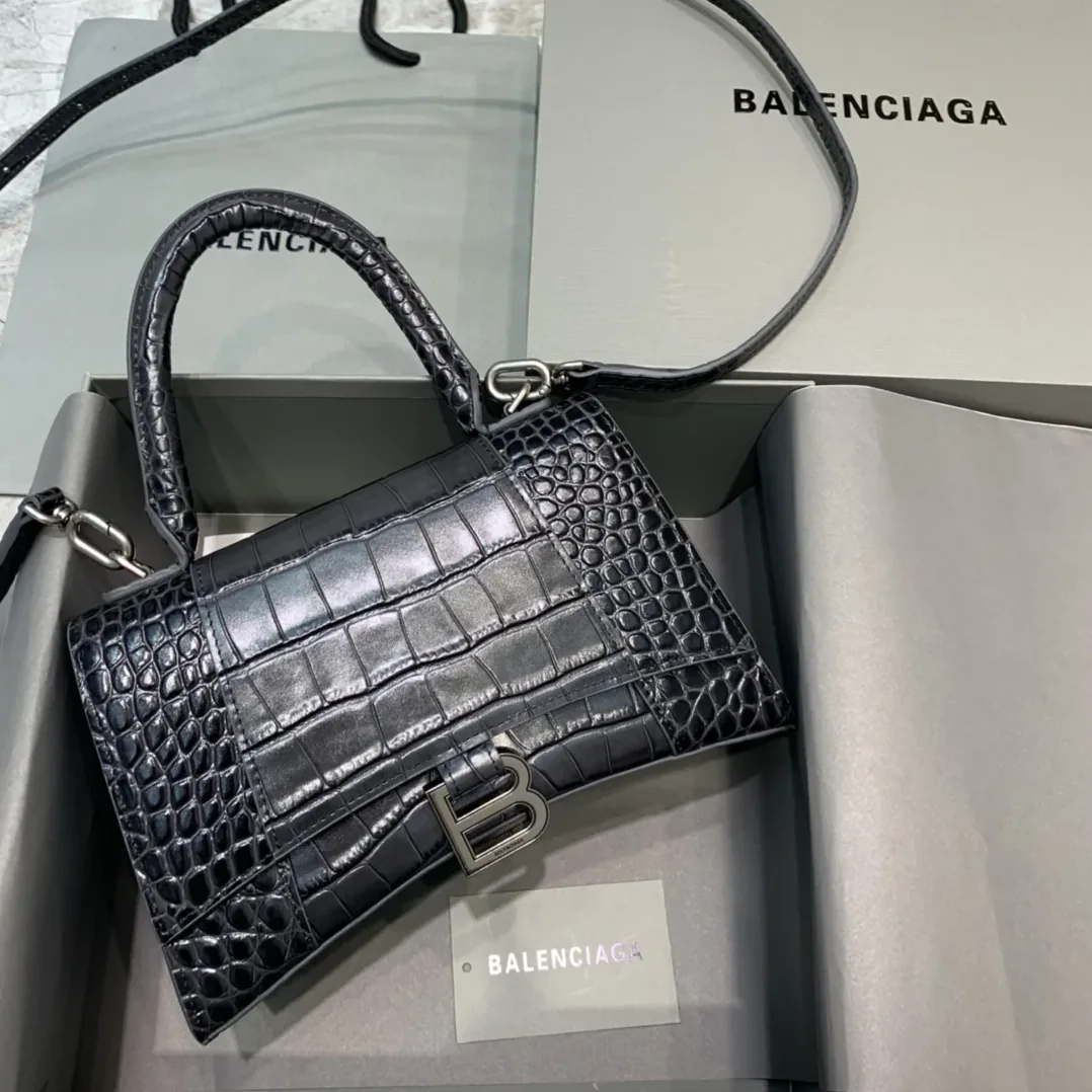 Balenciaga Hourglass Small Handbag In Dark Grey
