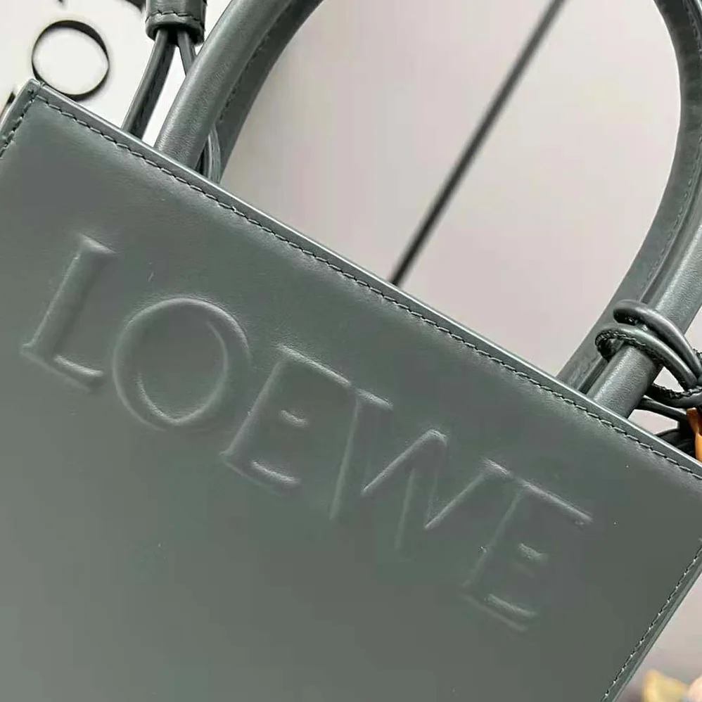 Loewe Standard A5 Tote in Sleek Calfskin for Women in Green Loewe Standard A5 Tote in Sleek Calfskin for Women in Green
