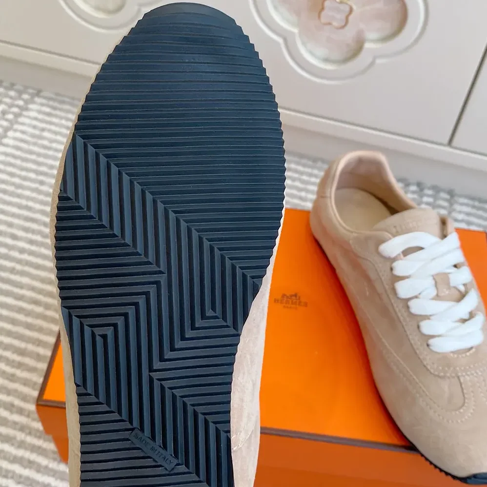 Hermes May Derby Shoe in Suede Calfskin for Unisex in Brown